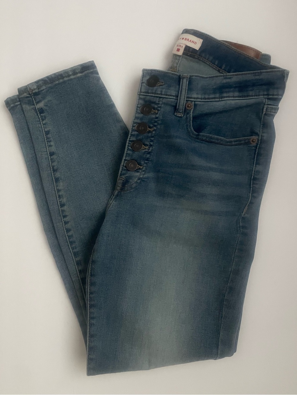 Lucky Brand Bridgette High Rise Skinny Jeans Button Fly Blue Denim
